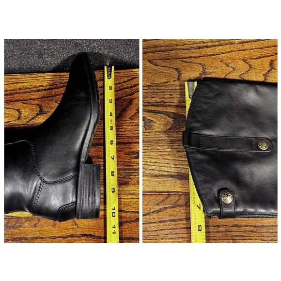 SAM EDELMAN Penny Black Leather Knee High Campus Boots Women’s 8 M - Picture 7 of 8